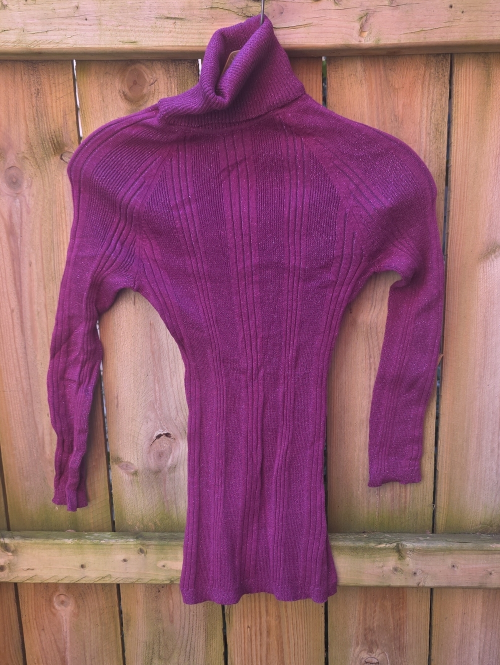 Love By Design Plum Ribbed Turtleneck Sweater